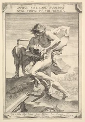 David étranglant le lion