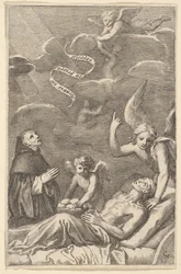Saint Nicolas priant pour un homme mourant