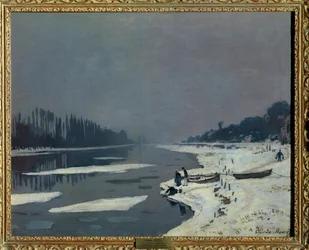 Glaçons sur la Seine à Bougival, Yvelines