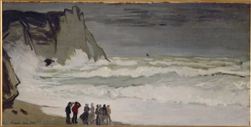 Grosse mer à Etretat (huile sur toile)