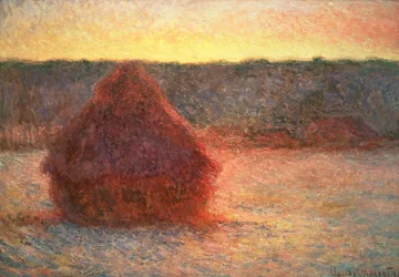 Meules de foin au coucher du soleil, temps glacial, 1891