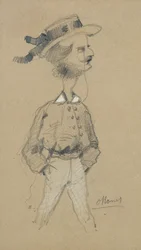 Homme avec un chapeau de canotier, 1857
