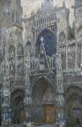 Cathédrale de Rouen, le portail; temps gris