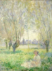 Femme assise sous les saules