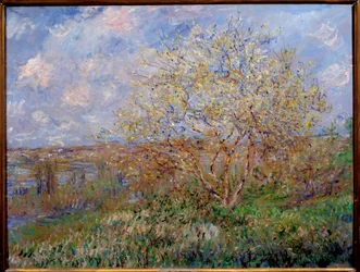 Printemps, peinture de Claude Monet (1840-1926), 1882. Dimensions : 0,60 x 0,79 m. Lyon, Musée des Beaux-Arts