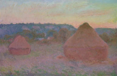 Meules de foin fin de journée, automne, 1890-91
