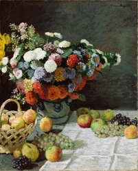Nature morte avec fleurs et fruits, 1869