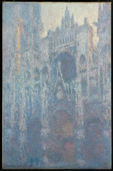 Le portail de la cathédrale de Rouen au lever du soleil