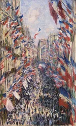 La rue Montorgueil à Paris. Célébration du 30 juin 1878