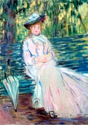 Femme assise sur un banc