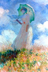 Femme avec parapluie tournée vers la gauche, 1886
