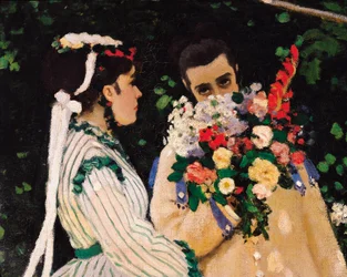 Femmes dans le jardin (détail), vers 1866