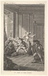 Un homme recroquevillé sur une chaise regarde vers un autre homme qui s