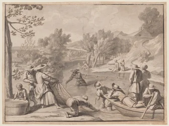 Août : Pêche, vers 1700 (encre)