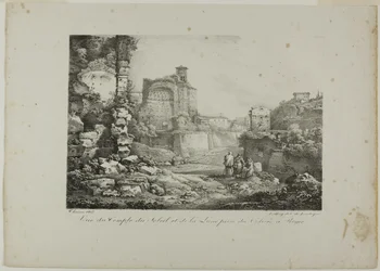 Vue du Temple du Soleil et de la Lune depuis le Colisée à Rome