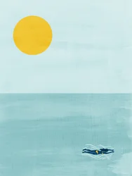 Nageur sous le soleil de l