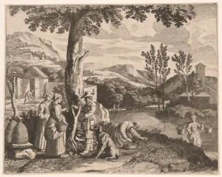 Le rucher, la culture des jardins et la greffe des arbres, planche 2 des Pastorales