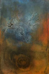 Abstrait : Tourbillon bleu et orange