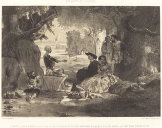 Ils se sont arrêtés près de la fontaine