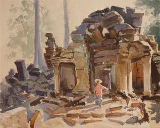 Entrée de Ta Promh - tôt le matin, 2000 (aquarelle)