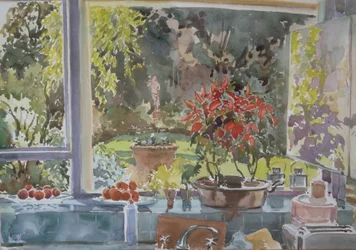 De la fenêtre de la cuisine, 2002 (aquarelle)