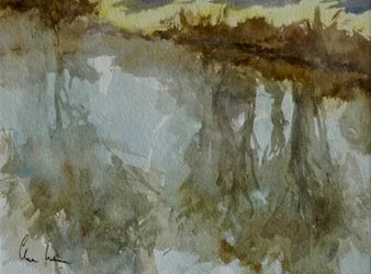 Canal de Kintbury - matinée de printemps, 2003 (aquarelle)