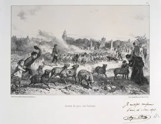 Guerre franco-prussienne 1870-1871 : un troupeau de moutons est éloigné pour éviter qu