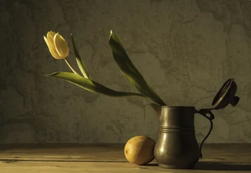 Nature morte aux tulipes jaunes