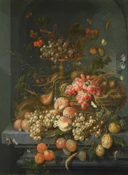 Nature morte de fruits sur une corniche
