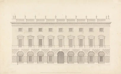 Maison de ville non identifiée : élévation de la façade