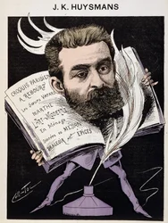 Caricature de Joris Karl (Joris-Karl) Huysmans (1848-1907) - dans « Les Hommes d