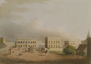 Le Vieux Palais de Justice, Calcutta, planche 17 de Vingt-Quatre Vues en Hindoustan, gravé par Harradon, publié par Edward Orme, 1805