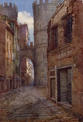 Porta Sovrano, avec la maison de Christophe Colomb, Gênes