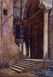 La porte latérale de la cathédrale de San Lorenzo, Gênes