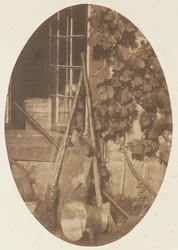 Nature morte avec équipement de jardin