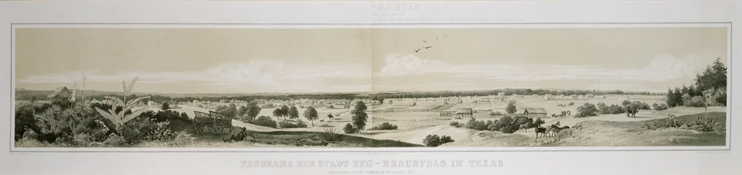 Panorama de la ville de Neu-Braunfels au Texas pris du côté sud-ouest en été 1847