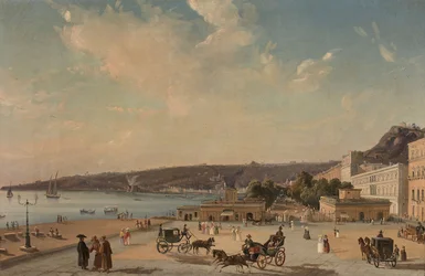 Vue des jardins de la Villa Reale, Naples