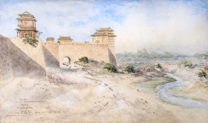 Hata Men. Une des portes sud de la ville tartare, Pékin 1879