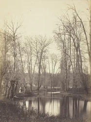 Étang et fermière, vers 1865