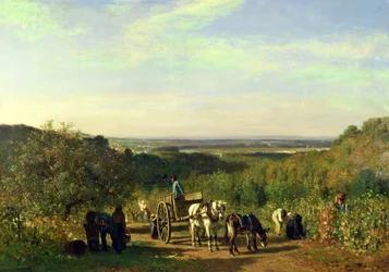Vue des sommets de Suresnes ou, La récolte des raisins à Suresnes