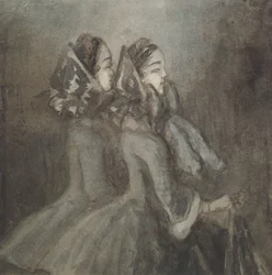 Deux femmes de profil à droite