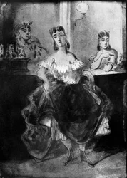 Femme dansant devant un comptoir, 19ème siècle, 1930