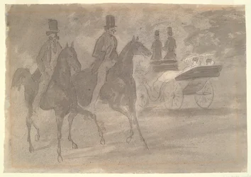 Voitures à cheval dans un parc