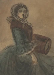 Femme avec une moufle