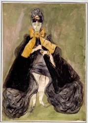 Femme avec fond vert
