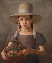 Fille avec des fruits dans un panier, vers 1827