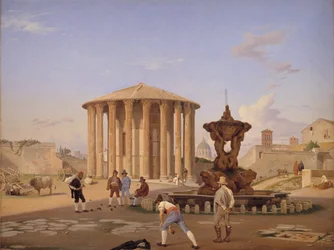 Piazza della Bocca della Verità avec le soi-disant Temple de Vesta à Rome
