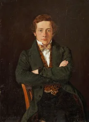Portrait de Martin Hammerich (1811-1881) plus tard professeur, portrait en trois-quarts, en face