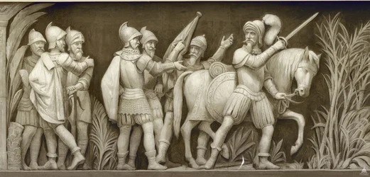 Pizarro partant pour le Pérou, la frise dans la Rotonde du Capitole des États-Unis, 1860-1873