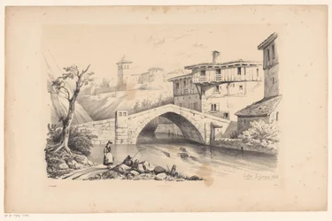 Pont sur une rivière dans un village de montagne (Le Paysage)